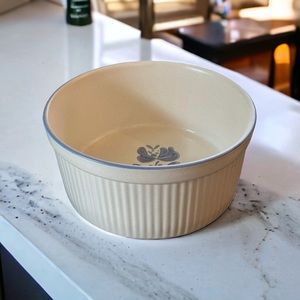 Pfaltzgraff Yorktowne Souffle Casserole Ribbed Baking Serving Blue Gray #406 USA